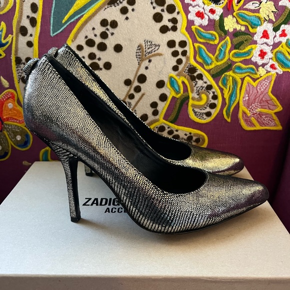 Zadig & Voltaire Gold Shoes Size 39 Women’s 9 - Picture 5 of 13